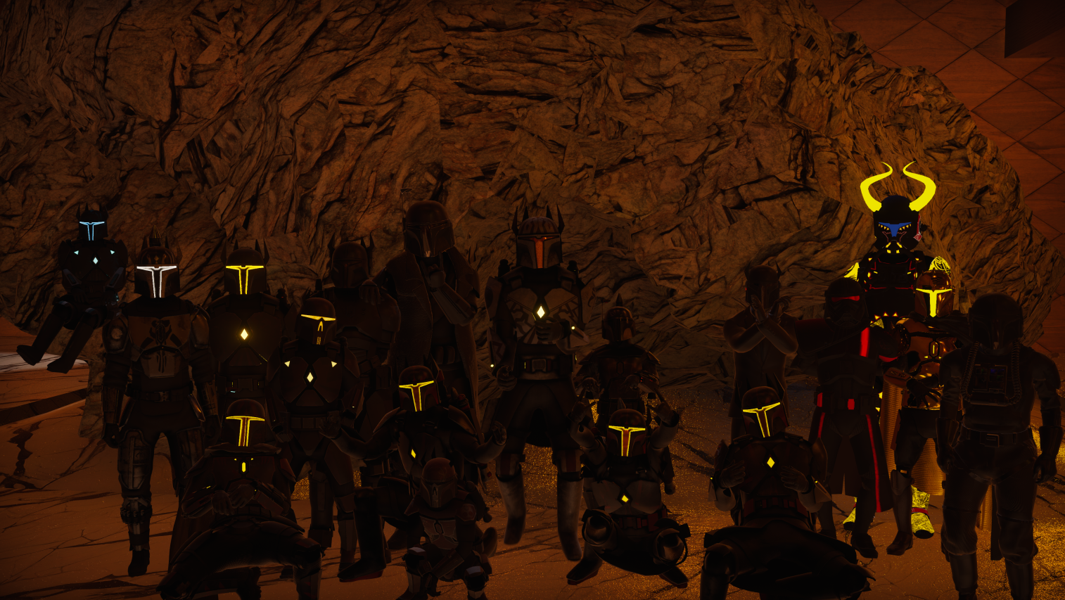 Clan Saxon VRChat screenshot: clan gathering